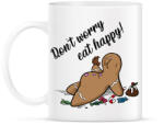 printfashion Don't worry eat happy - Bögre - Fehér (14946963)