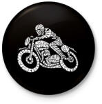 printfashion Cafe racer - Kitűző, hűtőmágnes - Fekete (3091430)