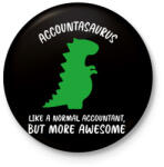 printfashion Accountasaurus - Kitűző, hűtőmágnes - Fekete (12563270)