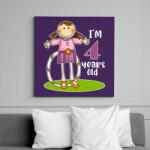 printfashion 4 years old" for girl - Vászonkép - Lila (13460199)