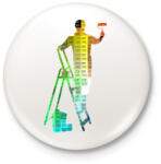 printfashion RGB Festő-Mester - Kitűző, hűtőmágnes - Fehér (5451483)