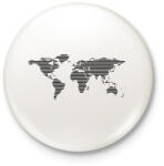printfashion Worldmap - Kitűző, hűtőmágnes - Fehér (3080876)