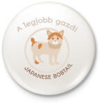 printfashion A legjobb gazdi - Japanese bobtail - Kitűző, hűtőmágnes - Fehér (6305014)