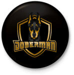 printfashion Doberman - Kitűző, hűtőmágnes - Fekete (3099414)