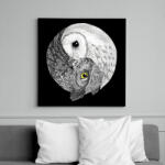printfashion Bagoly jin jang - Vászonkép - Fekete (13827741)