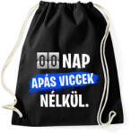 printfashion 0 nap apás viccek nélkül - Sportzsák, Tornazsák - Fekete (7288639)