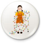 printfashion Karácsonyi Squid Game Baba - Kitűző, hűtőmágnes - Fehér (5681872)