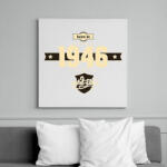 printfashion born-in-1946-cream-choco - Vászonkép - Fehér (6623239)