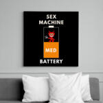 printfashion sex machine batteryMED - Vászonkép - Fekete (6648776)
