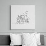 printfashion Vonalas motoros minta 2 - Vászonkép - Fehér (6640973)