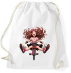 printfashion Boldog kerékpáros lány - Sportzsák, Tornazsák - Fehér (15780969)