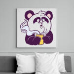 printfashion Kávézó panda - Vászonkép - Fehér (14110891)