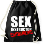printfashion Sex instructor - First lesson free - Sportzsák, Tornazsák - Fekete (1570725)