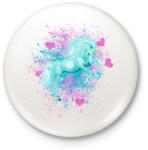 printfashion kék unikornis - Kitűző, hűtőmágnes - Fehér (3081107)