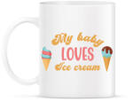 printfashion My baby loves ice cream - Pregnant - Bögre - Fehér (7053506)