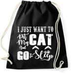 printfashion I just want to pet my cat and go to sleep - Sportzsák, Tornazsák - Fekete (16406869)