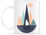 printfashion Hiúz és hegyek 1 - Bögre - Fehér (5236896)