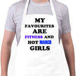 printfashion A kedvenceim a fitnessz és a jó márciusi születésű csajok - Kötény - Fehér (4905438)