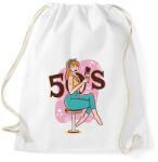 printfashion Retro lány - 50-es évek - Sportzsák, Tornazsák - Fehér (5716005)