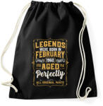 printfashion A tökéletes legendák februárban születtek - Sportzsák, Tornazsák - Fekete (6087901)
