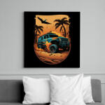 printfashion HUMMER Hod Rod Beach - Vászonkép - Fekete (13206605)