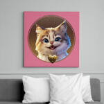 printfashion Cuki Cica - Vászonkép - Rózsaszín (15885700)