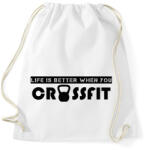 printfashion Az élet jobb - Crossfit - Sportzsák, Tornazsák - Fehér (11720474)