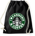 printfashion Cannabis and coffee - Sportzsák, Tornazsák - Fekete (10130437)