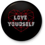 printfashion BTS - Love yourself - Kitűző, hűtőmágnes - Fekete (3097211)