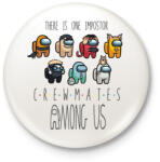 printfashion Among us - crewmates - there is one impostor - Kitűző, hűtőmágnes - Fehér (4156088)
