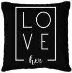 printfashion LOVE her páros 2 - Párnahuzat, Díszpárnahuzat - Fekete (6076142)