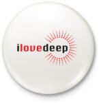 printfashion i-love-deep-grey-red - Kitűző, hűtőmágnes - Fehér (3076702)
