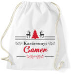 printfashion Karácsonyi gamer - Sportzsák, Tornazsák - Fehér (11002241)