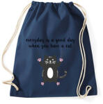 printfashion Ha van egy macskád - Sportzsák, Tornazsák - Sötétkék (985470)