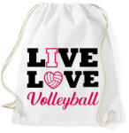 printfashion Live, Love, Volleyball - Sportzsák, Tornazsák - Fehér (14005068)