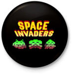 printfashion Space Invaders - Kitűző, hűtőmágnes - Fekete (3094740)
