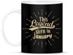 printfashion Ez a legenda Januárban született - Bögre - Fekete (1930703)