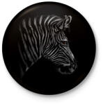 printfashion Zebra portré - Kitűző, hűtőmágnes - Fekete (5028305)