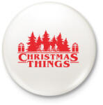 printfashion Christmas things Sranger Things póló - Kitűző, hűtőmágnes - Fehér (10945874)