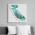 printfashion Kalifornia - Vászonkép - Fehér (6640148)