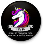 printfashion Mama unikornis - Kitűző, hűtőmágnes - Fekete (3097182)