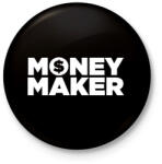 printfashion Money maker - Kitűző, hűtőmágnes - Fekete (3100830)