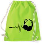 printfashion DJ love - Sportzsák, Tornazsák - Limezöld (942381)