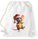 printfashion Cuki vicces karácsonyi party egér - Sportzsák, Tornazsák - Fehér (15254522)