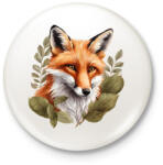 printfashion róka levelekkel - Kitűző, hűtőmágnes - Fehér (14546643)