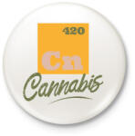 printfashion Cannabis - Cn 420 - Kitűző, hűtőmágnes - Fehér (4368018)