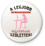 printfashion Informatikus nő szülinapja május - Kitűző, hűtőmágnes - Fehér (5660352)