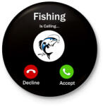 printfashion Fishing phone - Kitűző, hűtőmágnes - Fekete (11378639)