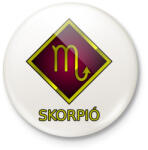 printfashion Skorpió - Kitűző, hűtőmágnes - Fehér (5351502)