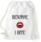 printfashion VAMPIRE - BEWARE I BITE - Sportzsák, Tornazsák - Fehér (834762)